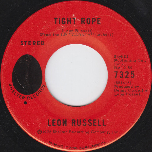 Leon Russell - Tight Rope - Used Vinyl Record 7"
