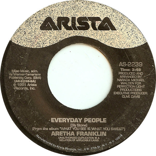 Aretha Franklin - Everyday People - Used Vinyl Record 7"