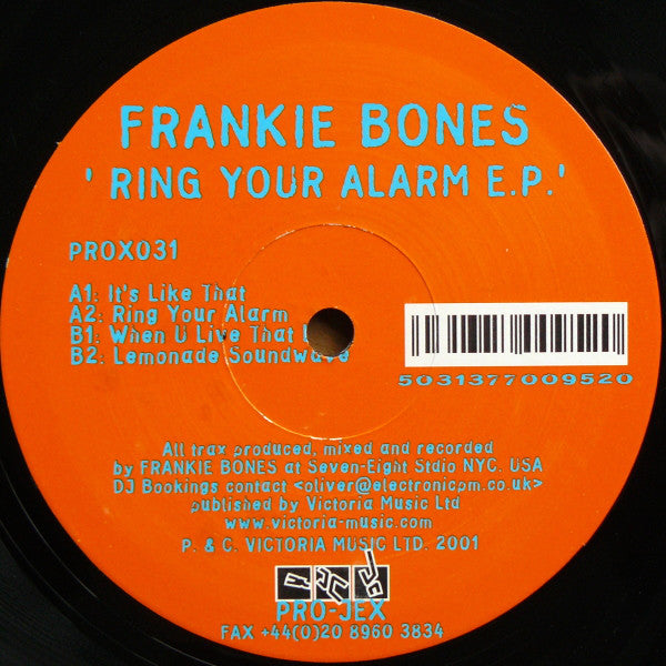 Frankie Bones - Ring Your Alarm E.P. - Used Vinyl Record 12"