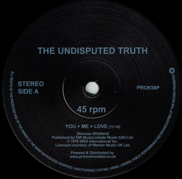 Undisputed Truth - You + Me = Love - Vinyl Record 12"