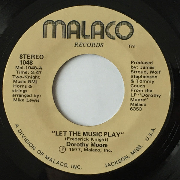 Dorothy Moore - Let The Music Play / 1-2-3 (You And Me) - Used Vinyl