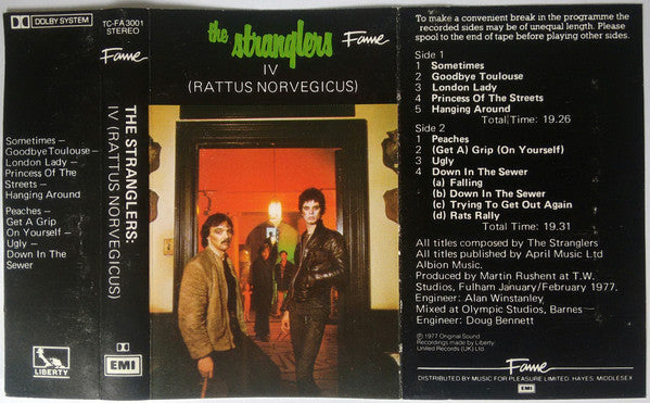 Stranglers - IV (Rattus Norvegicus) - Used Cassette