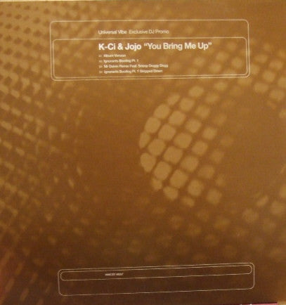 K-Ci & JoJo - You Bring Me Up - Used Vinyl Record 12"
