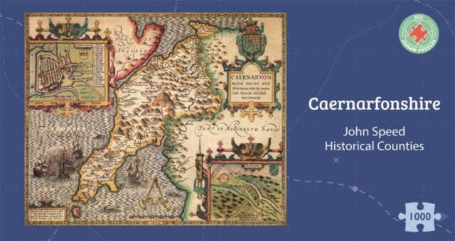 Caernarfonshire Historical 1610 Map 1000 Piece Puzzle - Paperback