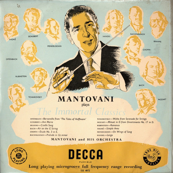 Mantovani And His Or - Plays The Immortal Classics - Used Vinyl Recor