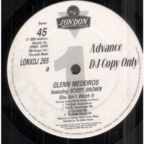 Glenn Medeiros - She Ain't Worth It - Used Vinyl Record 12"