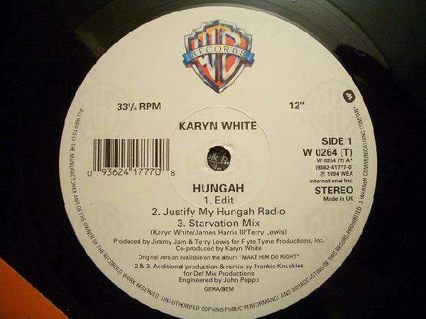 Karyn White - Hungah - Used Vinyl Record 12"
