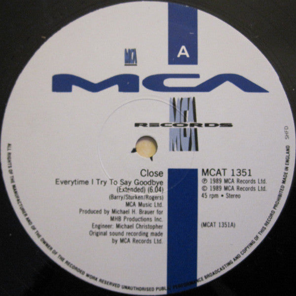 Close - Everytime I Try To Say Goodbye - Used Vinyl Record 12"