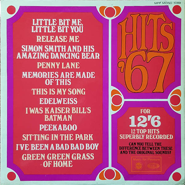 Unknown Artist - Hits '67 - Used Vinyl Record