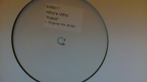 Who's Who? - Klack - Used Vinyl Record 12"