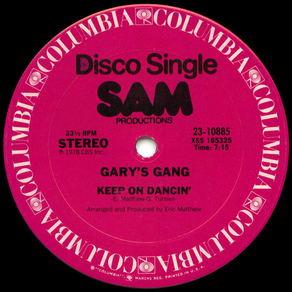 Gary's Gang - Keep On Dancin' / Do It At The Disco - Used Vinyl Recor