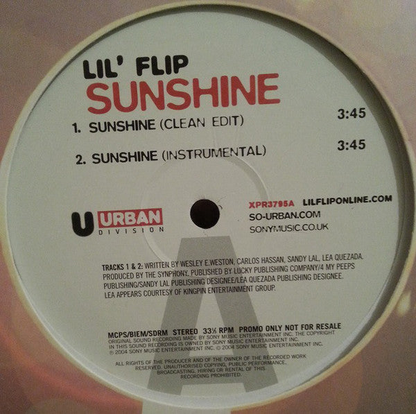 Lil' Flip - Sunshine - Used Vinyl Record 12"
