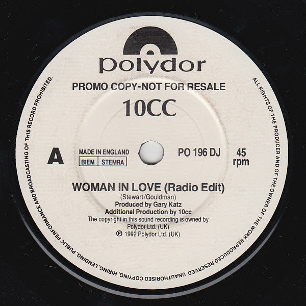 10cc - Woman In Love - Used Vinyl Record 7"