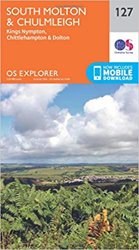 Ordnance Survey - South Molton and Chulmleigh : 127 - New Sheet map
