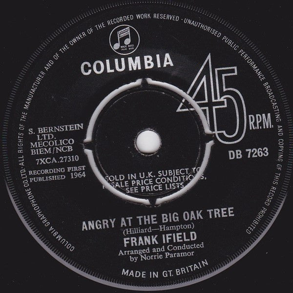 Frank Ifield - Angry At The Big Oak Tree - Used Vinyl Record 7"