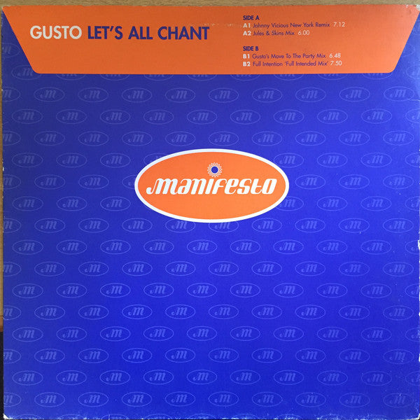 Gusto - Let's All Chant - Used Vinyl Record 12"