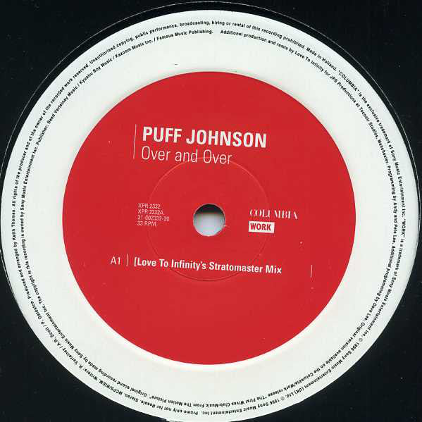 Puff Johnson - Over And Over - Used Vinyl Record 12"