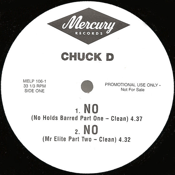 Chuck D - No - Used Vinyl Record 12"