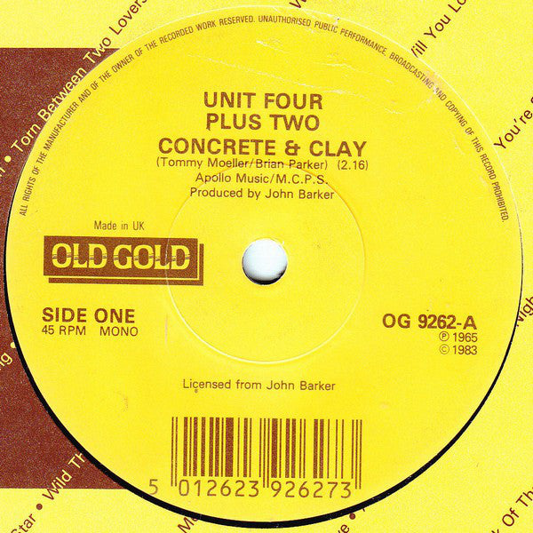 Unit Four Plus Two - Concrete & Clay / It's Good News Week - Used V