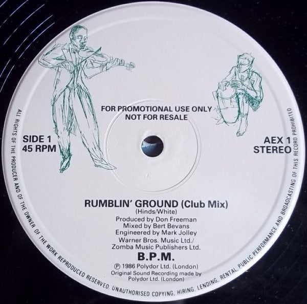 B.P.M. - Rumblin' Ground - Used Vinyl Record 12"