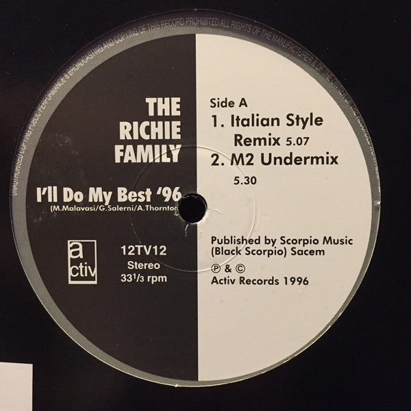 Ritchie Family - I'll Do My Best '96 - Used Vinyl Record 12"