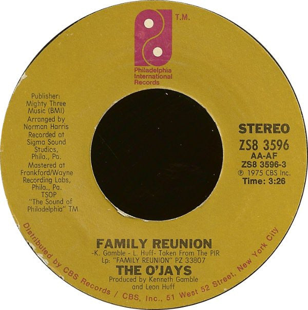 O'Jays - Family Reunion - Used Vinyl Record 7"