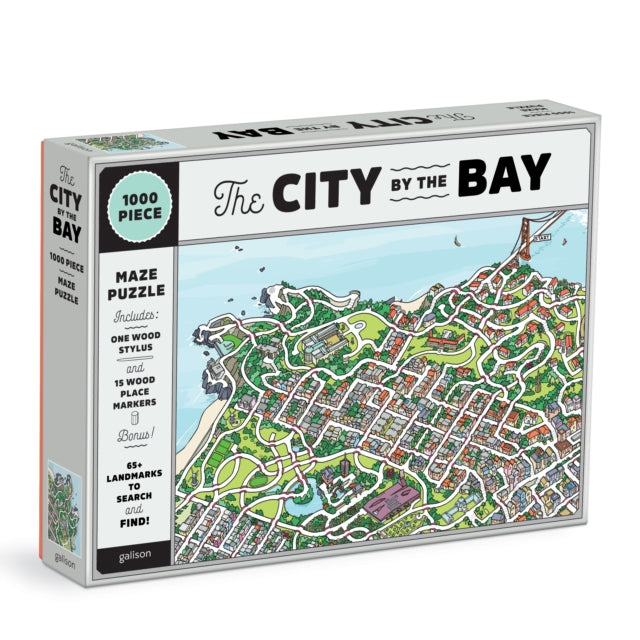 Galison - City By the Bay 1000 Piece Maze Puzzle - New Jigsaw Puzzle
