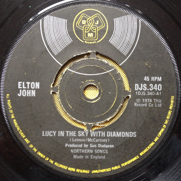 Elton John - Lucy In The Sky With Diamonds - Used Vinyl Record 7"