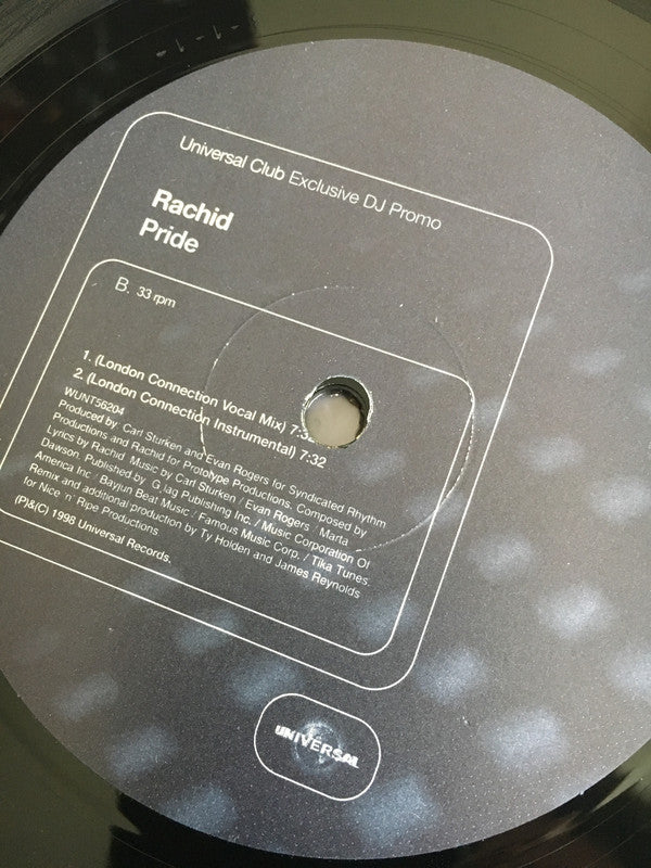 Rachid - Pride - Used Vinyl Record 12"