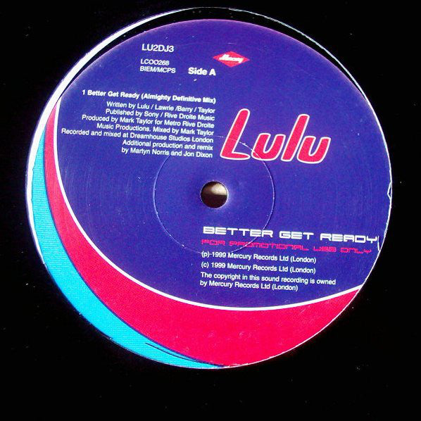 Lulu - Better Get Ready - Used Vinyl Record 12"