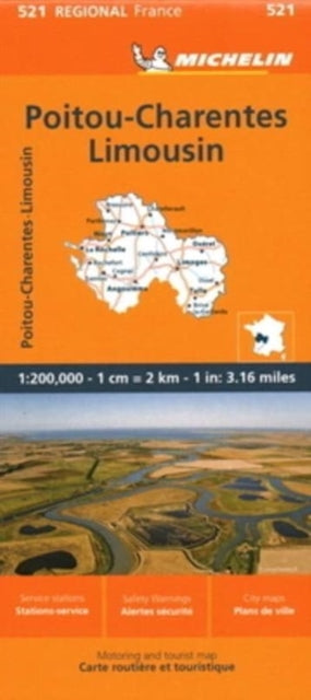 Michelin - Poitou-Charentes - Regional Map 521 - New Sheet map