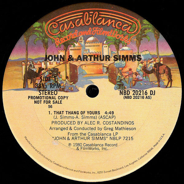 John & Arthur Simms - That Thang Of Yours - Used Vinyl Recor