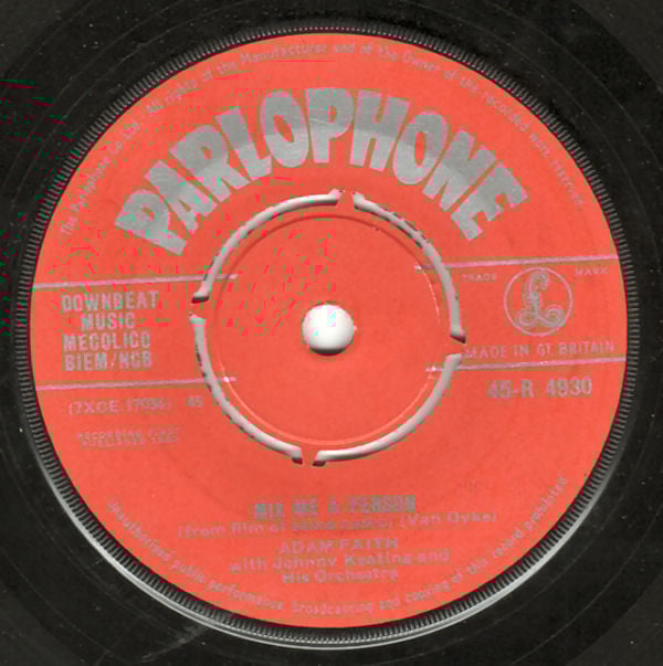 Adam Faith - Mix Me A Person - Used Vinyl Record 7"