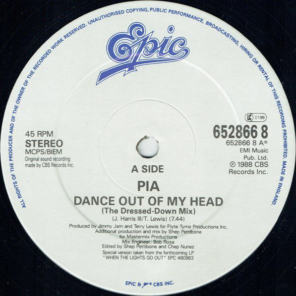 Pia Zadora - Dance Out Of My Head (The Dressed-Down Mix) - Used Vinyl