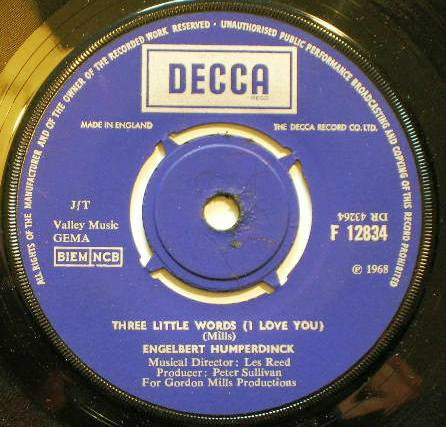 Engelbert Humperdinc - Three Little Words (I Love You) / Les Bicyclet