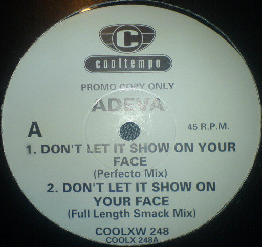 Adeva - Don't Let It Show On Your Face - Used Vinyl Record 12