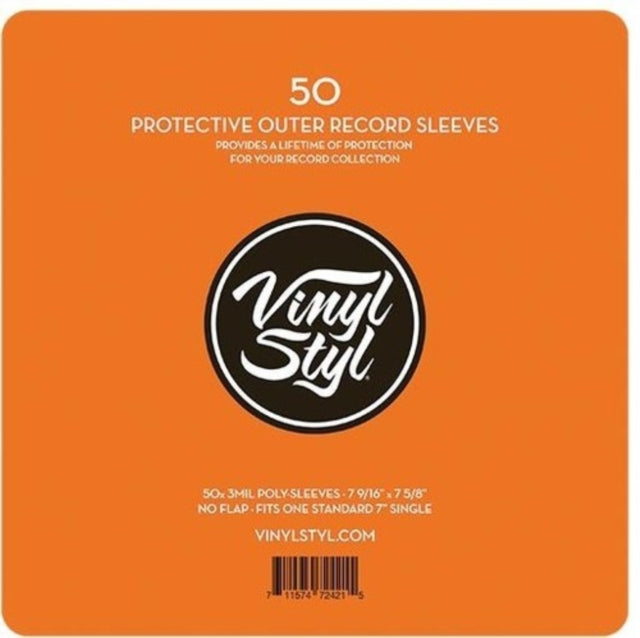 VINYL STYL - 50 Pack Protective Outer Single Record Sleeves - Vinyl Re