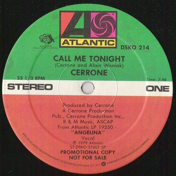 Cerrone - Call Me Tonight / Gimme Some Loving - Used Vinyl Re