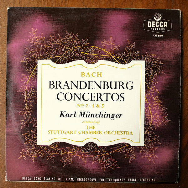 Johann Sebastian Bac - Brandenburg Concertos Nos. 2, 4 & 5 - Used Vin