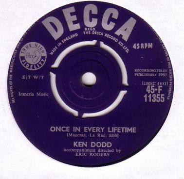 Ken Dodd - Once In Every Lifetime - Used Vinyl Record 7"