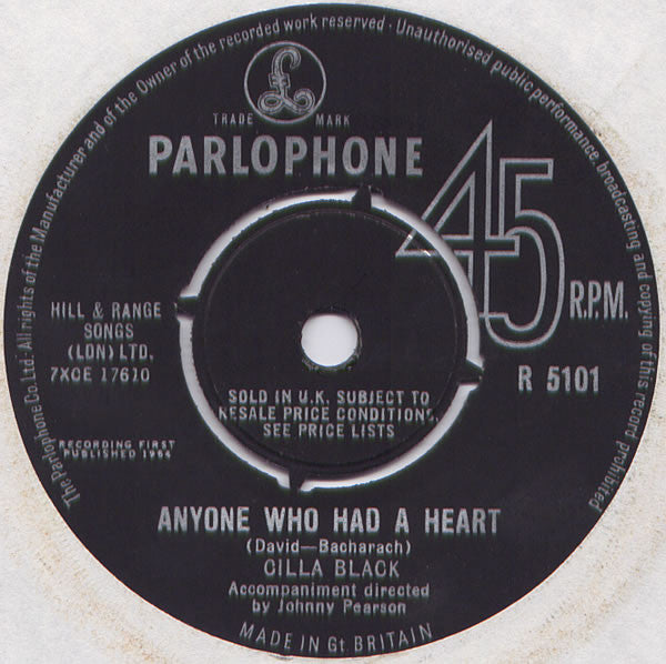 Cilla Black - Anyone Who Had A Heart - Used Vinyl Record 7"
