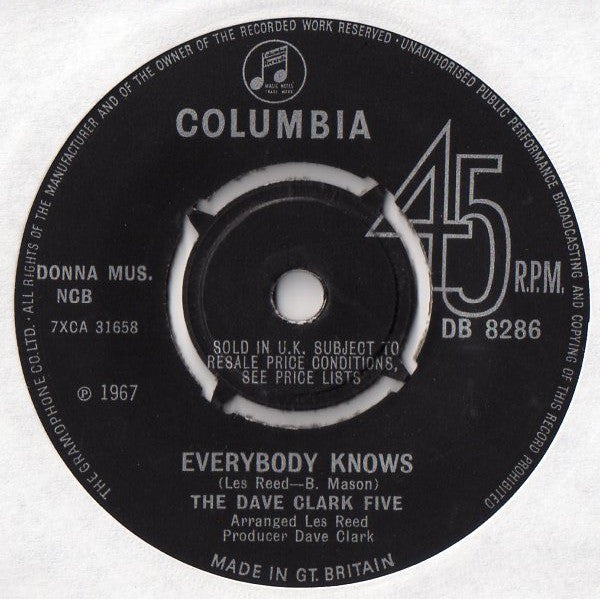 Dave Clark Five - Everybody Knows - Used Vinyl Record 7"