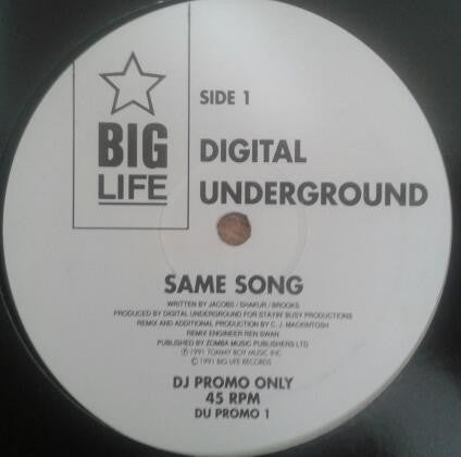 Digital Underground - Same Song - Used Vinyl Record 12"