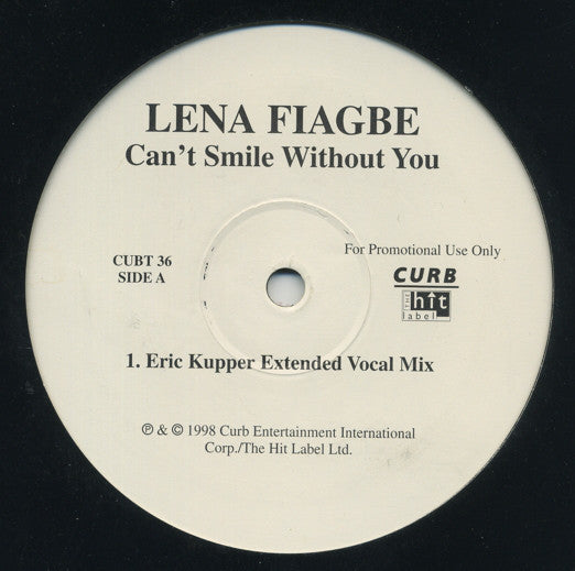 Lena Fiagbe - Can't Smile Without You - Used Vinyl Record 12"
