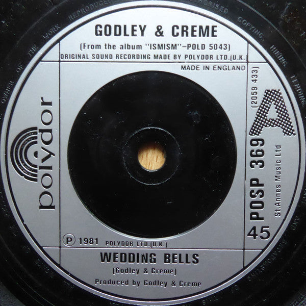Godley & Creme - Wedding Bells - Used Vinyl Record 7