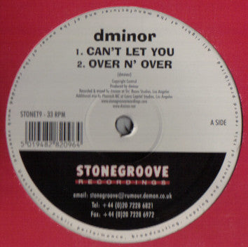 dminor - Can't Let You - Used Vinyl Record 12"