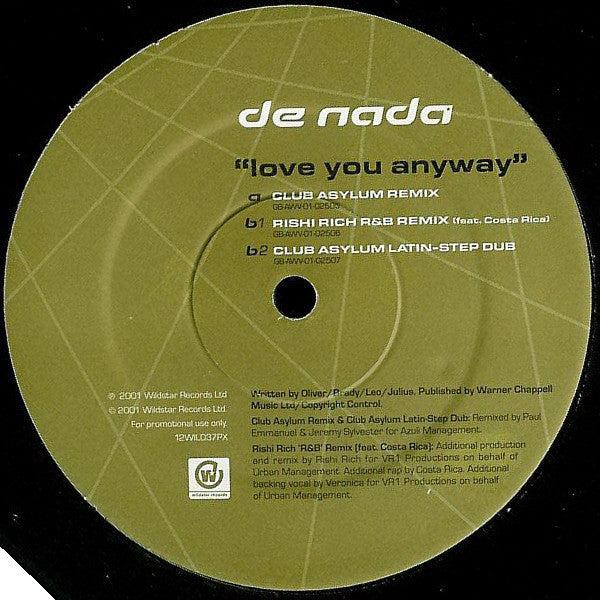 De Nada - Love You Anyway - Used Vinyl Record 12"