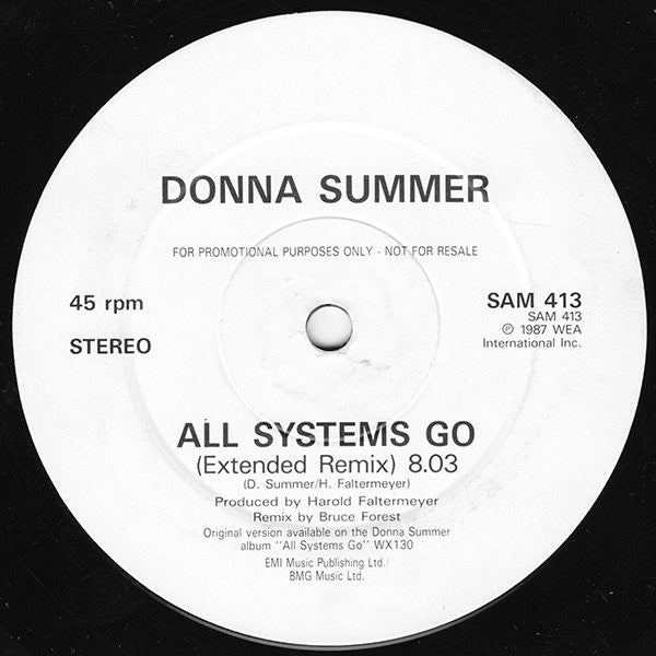 Donna Summer - All Systems Go (Extended Remix) - Used Vinyl R