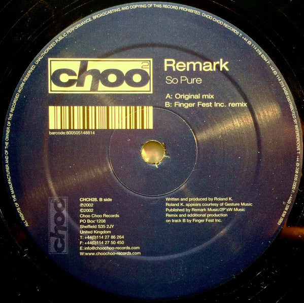 Remark - So Pure - Used Vinyl Record 12"