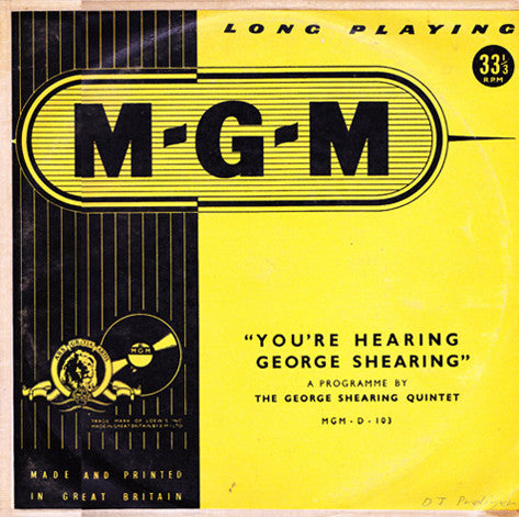 George Shearing Quin - You're Hearing George Shearing - Used Vinyl Re